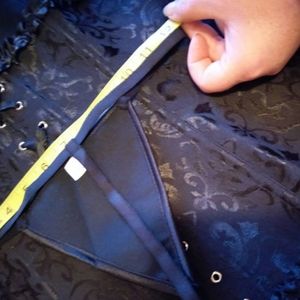 NWOT Black Satin / Jacquard Bustier/Corset.
